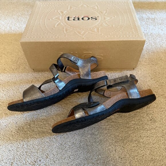 Taos Footwear Women's Grand Z Pewter Sandals Sz 7 - Picture 4 of 6